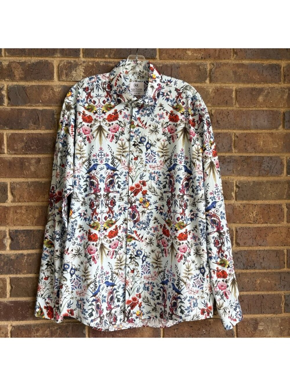 Kurt River Lenox Spread Slim Fit Button Up Shirt Men's XL Floral Luxury